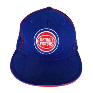 Detroit Pistons Hat Size 7.5 NBA Reebok Hardwood Classics Fitted Wool Blue Red